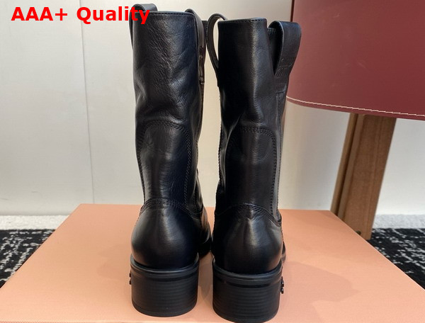 Miu Miu Bleached Leather Boot in Black Replica