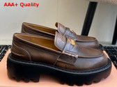 Miu Miu Bleached Leather Loafers in Sienna 5D292E Replica