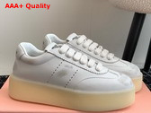 Miu Miu Bleached Leather Sneakers in White 5E278E Replica