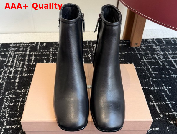 Miu Miu Calf Leather Booties in Black 5T520E Replica