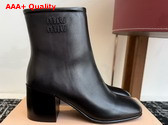 Miu Miu Calf Leather Booties in Black 5T520E Replica