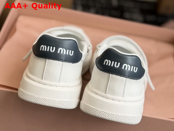 Miu Miu Calf Leather Mary Jane Ballerinas in White 5F371E Replica