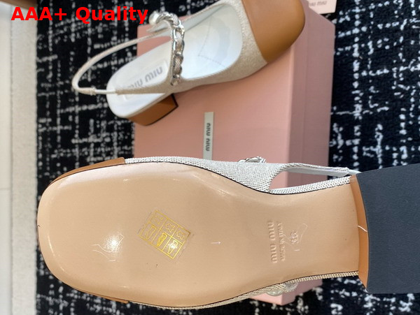 Miu Miu Canvas and Leather Slingback Pumps in Beige and Brandy 5I045E Replica