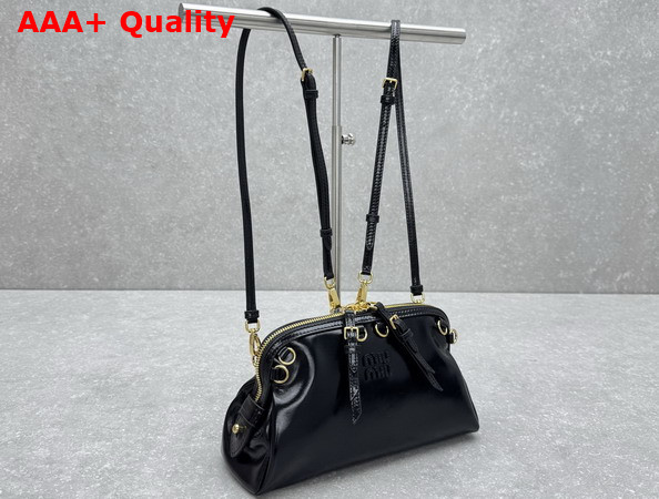 Miu Miu Caprice Leather Clutch in Black 5BF131 Replica