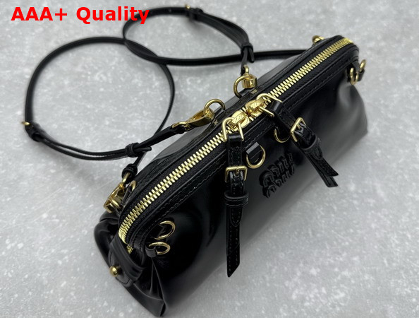 Miu Miu Caprice Leather Clutch in Black 5BF131 Replica