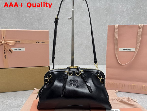 Miu Miu Caprice Leather Clutch in Black 5BF131 Replica