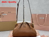 Miu Miu Caprice Leather Clutch in Cognac 5BF131 Replica