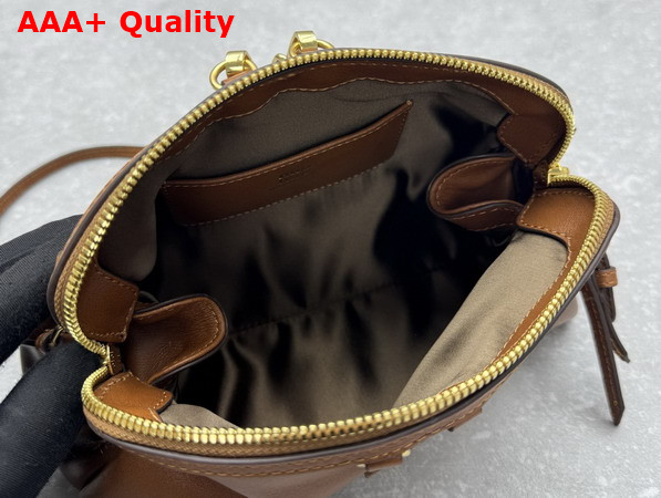 Miu Miu Caprice Leather Clutch in Cognac 5BF131 Replica