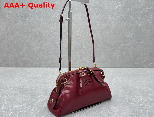 Miu Miu Caprice Leather Clutch in Ruby Red 5BF131 Replica