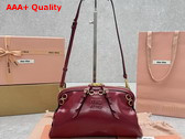 Miu Miu Caprice Leather Clutch in Ruby Red 5BF131 Replica