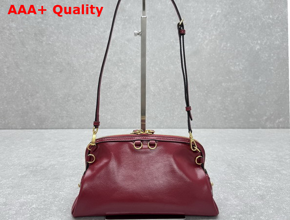 Miu Miu Caprice Leather Clutch in Ruby Red 5BF131 Replica