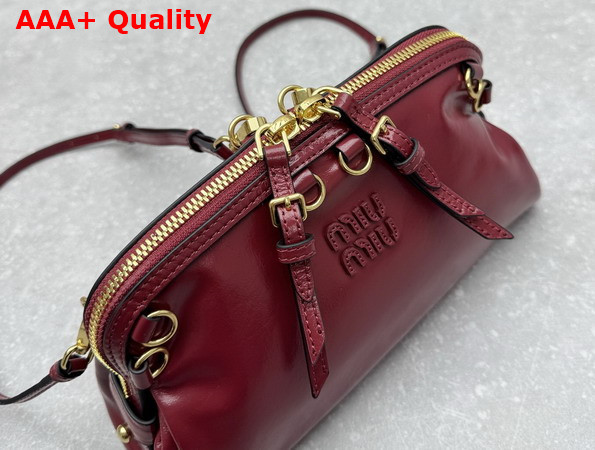 Miu Miu Caprice Leather Clutch in Ruby Red 5BF131 Replica