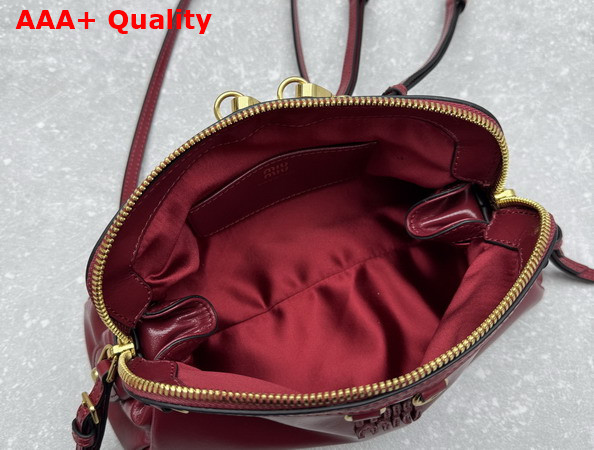 Miu Miu Caprice Leather Clutch in Ruby Red 5BF131 Replica
