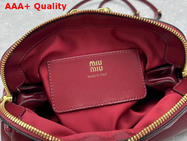 Miu Miu Caprice Leather Clutch in Ruby Red 5BF131 Replica