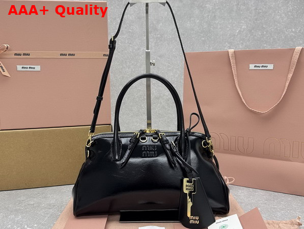 Miu Miu Caprice Leather Handbag in Black Replica