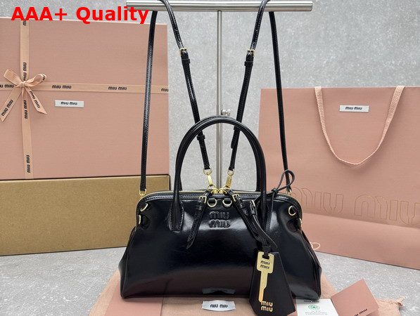 Miu Miu Caprice Leather Handbag in Black Replica