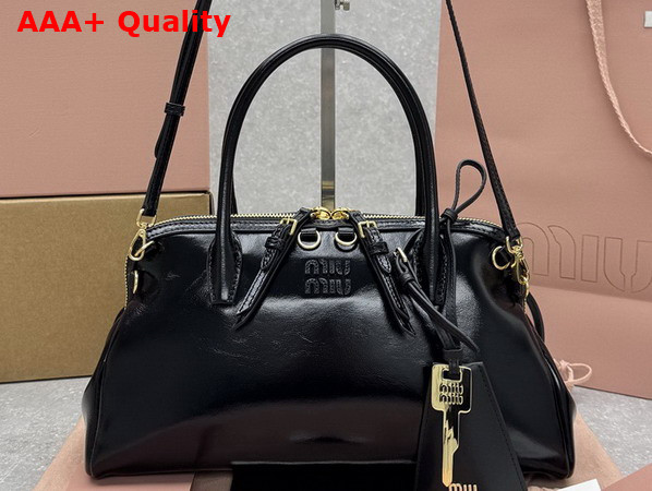 Miu Miu Caprice Leather Handbag in Black Replica