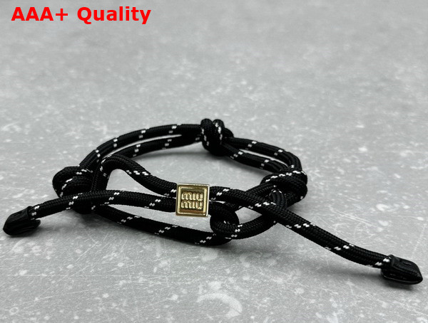 Miu Miu Cord and Nylon Bracelet in Black 5IB538 Replica