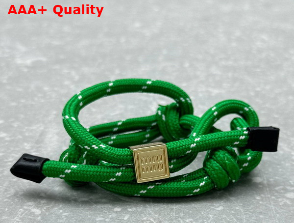 Miu Miu Cord and Nylon Bracelet in Green 5IB538 Replica