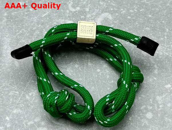 Miu Miu Cord and Nylon Bracelet in Green 5IB538 Replica