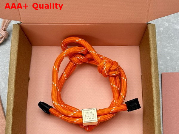 Miu Miu Cord and Nylon Bracelet in Orange 5IB538 Replica
