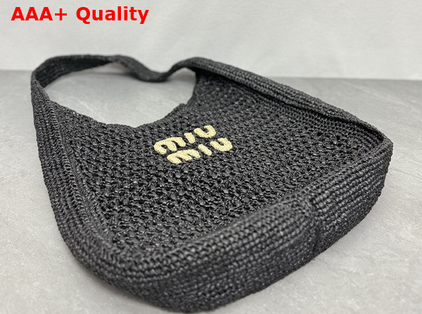 Miu Miu Crochet Hobo Bag in Black 5BC116 Replica