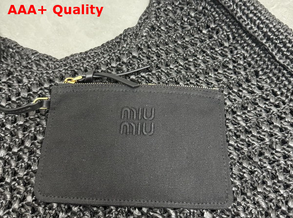 Miu Miu Crochet Hobo Bag in Black 5BC116 Replica