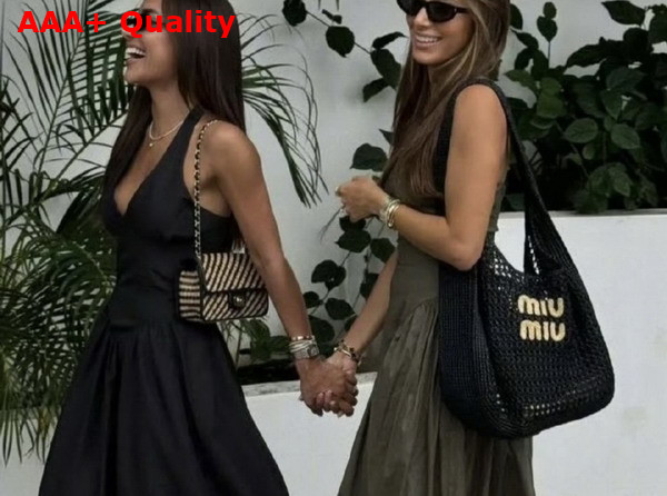 Miu Miu Crochet Hobo Bag in Black 5BC116 Replica