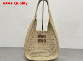 Miu Miu Crochet Hobo Bag in Natural 5BC116 Replica