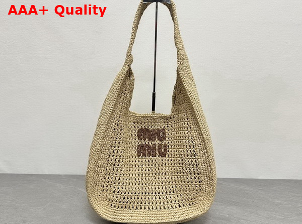 Miu Miu Crochet Hobo Bag in Natural 5BC116 Replica