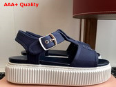 Miu Miu Denim Flatform Sandals in Blue 5X402E Replica
