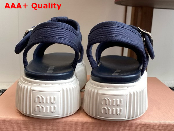 Miu Miu Denim Flatform Sandals in Blue 5X402E Replica