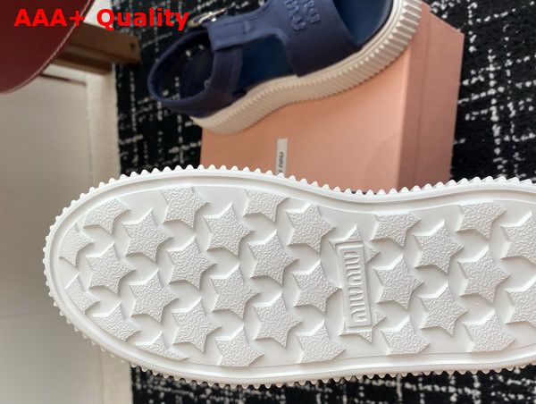 Miu Miu Denim Flatform Sandals in Blue 5X402E Replica