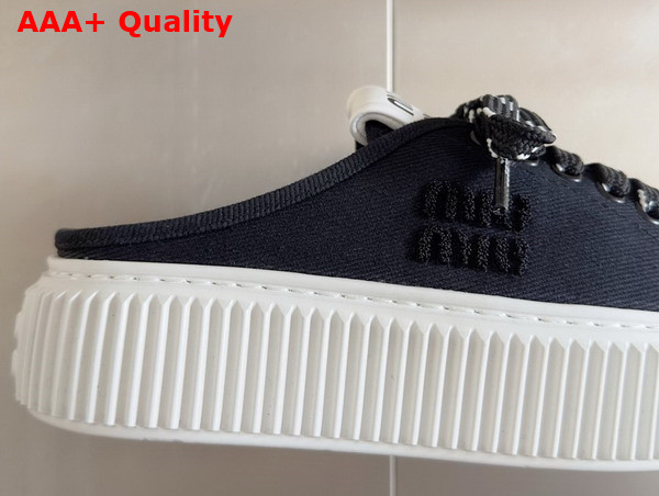 Miu Miu Denim Sneaker Mules in Black 5E390E Replica