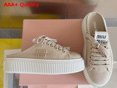 Miu Miu Denim Sneaker Mules in Colonial Beige 5E390E Replica