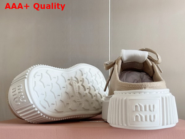 Miu Miu Denim Sneaker Mules in Colonial Beige 5E390E Replica