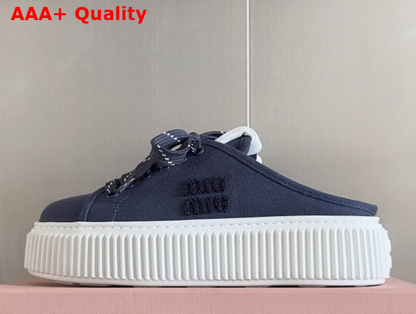 Miu Miu Denim Sneaker Mules in Royal Blue 5E390E Replica