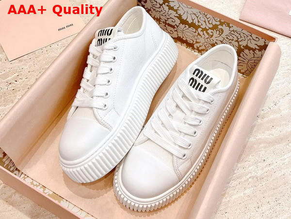 Miu Miu Denim Sneakers in White 5E889D Replica