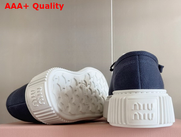 Miu Miu Denim Sneakers with Logo Royal Blue 5E389E Replica