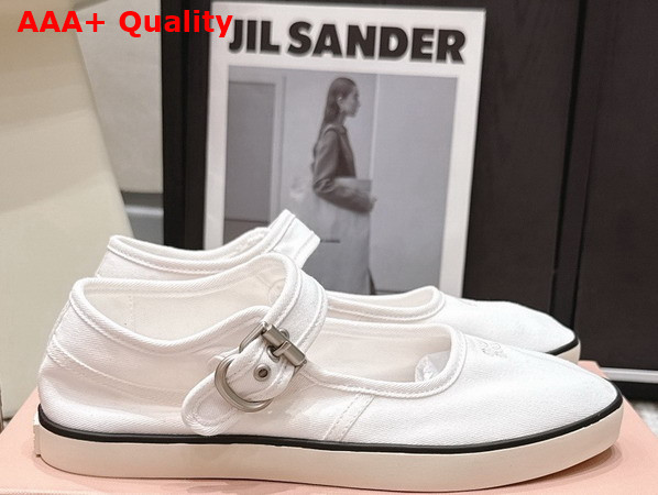 Miu Miu Drill Ballerinas in White Cotton 5F369E Replica