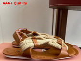 Miu Miu Flat Cord Sandals in Natural 5X415E Replica
