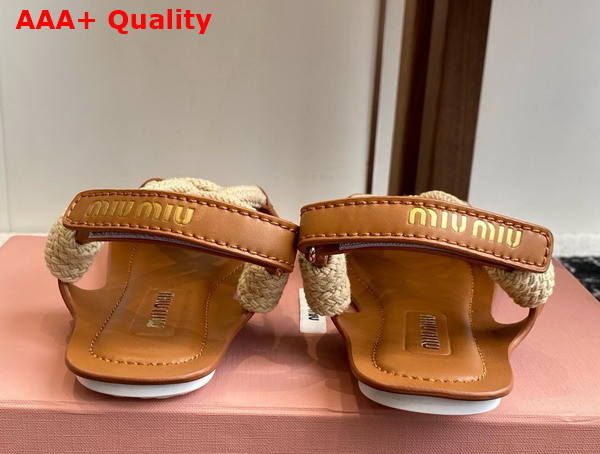 Miu Miu Flat Cord Sandals in Natural 5X415E Replica