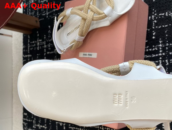 Miu Miu Flat Cord Sandals in White 5X415E Replica