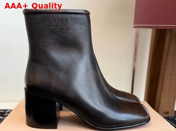 Miu Miu Fume Calf Booties in Dark Brown 5T520E Replica