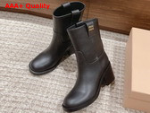 Miu Miu Fume Leather Booties in Black Replica