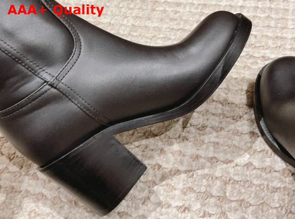 Miu Miu Fume Leather Booties in Black Replica