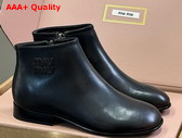 Miu Miu Fume Leather Booties in Dark Brown 5T519E Replica