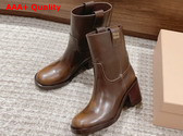 Miu Miu Fume Leather Booties in Sienna Replica