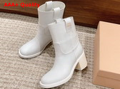 Miu Miu Fume Leather Booties in White Replica
