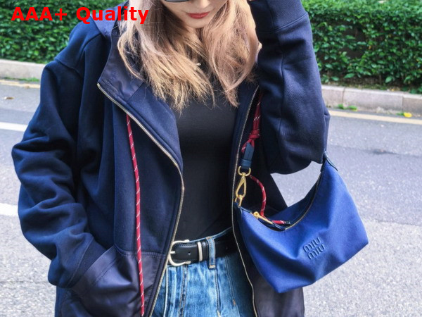 Miu Miu Gabardine Pouch Indigo Amaranth 5NE841 Replica